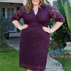 Elegant Purple Lace Dress